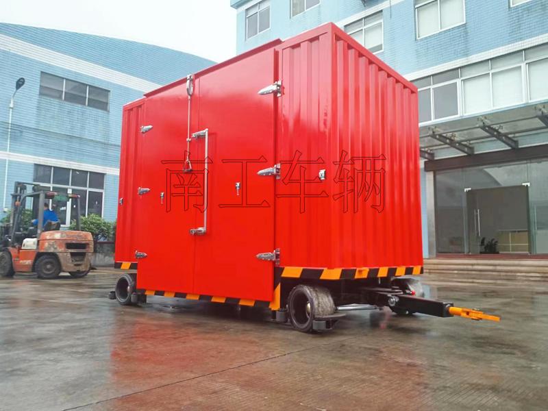 3吨双牵引箱式华体会（中国） 无动力叉车牵引工具拖车